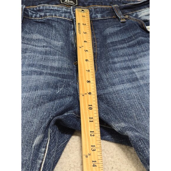 Rock Revival Remix Mens Blue Distressed Denim Straight Jeans Side Slit Hem Sz 40 - Picture 9 of 11